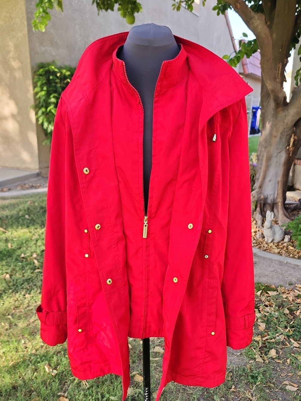 Croft & Barrow Red Utility Jacket with Gold-Tone Hardware